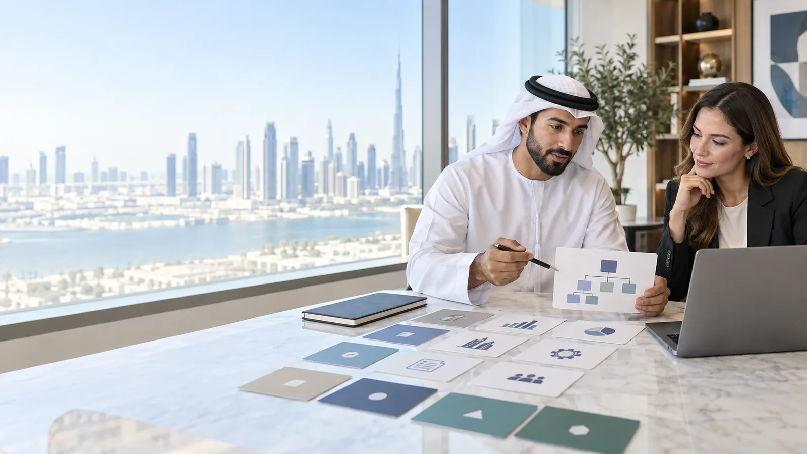 Founder and adviser reviewing UAE company formation and tax terminology